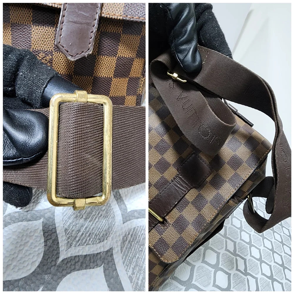 LOUIS VUITTON Damier Ebene Broadway Messenger Bag Brown